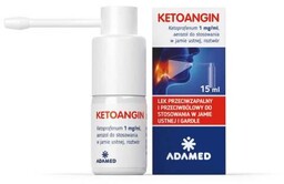 Ketoangin Spray na silny ból gardła i stany