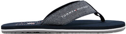 Japonki Tommy Hilfiger Chambray Beach Sandal FM0FM05570 Granatowy