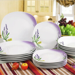 Banquet Porcelanowy zestaw talerzy LAWENDA 18 szt.