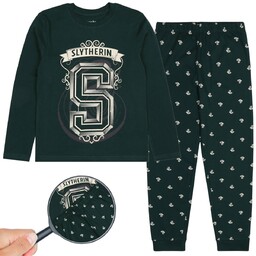 Harry Potter Slytherin Chłopięca piżama z długim rękawem,