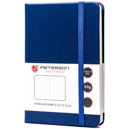 Notes w formacie A6 w granatowym kolorze zadrukowany