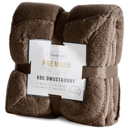 Koc 170 x 210 Mikrofibra Dwustronny Tedy C.Brąz