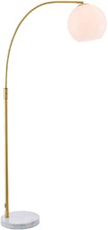 Lampa podłogowa złota łukowa z kulistym kloszem 76613
