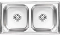 KUCHINOX Zlewozmywak stalowy STANDARD 2-komorowy inox gładki SKS_020T