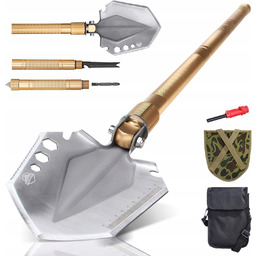 Składana saperka 12w1 wielofunkcyjna łopata regulowana 42-75 cm