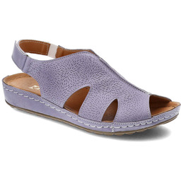 Kampa Fioletowe Sandały Wygodne Skórzane Buty Letnie