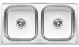 KUCHINOX Zlewozmywak stalowy STANDARD 2-komorowy inox len SKS_320T