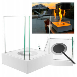 Biokominek Wolnostojący biały mat 26 x 33 x