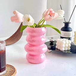 BLOFLO Hydroponiczny wazon na kwiaty, 18 cm, różowy