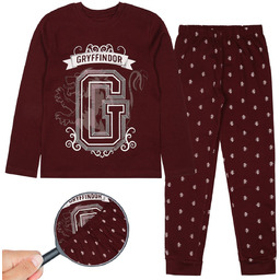 Harry Potter Gryffindor Chłopięca piżama z długim rękawem,