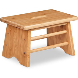 Relaxdays Podnóżek bambusowy, do 100 kg, stabilny podnóżek,