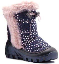 BARTEK śniegowce 11629001/ 14629001 kozaki ocieplane dziewczęce-granat róż