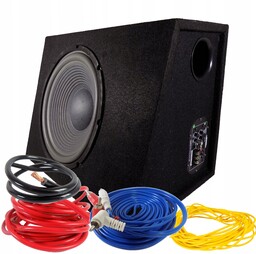 Aktywna Tuba Basowa Skrzynia Subwoofer 500W Kable
