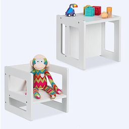 Relaxdays Taboret dziecięcy zestaw 2-częściowy, stołek dwustronny, 2