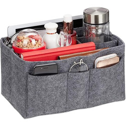 Relaxdays Organizer do torebki, filcowy, wyjmowane kieszenie, organizer