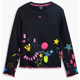 Desigual Koszulka Rib z neonowymi wzorami