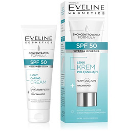 Eveline Krem lekki pielęgnujący filtry spf 50+ niacynamid