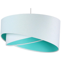Lumes Biało-miętowa welurowa lampa wisząca - EX990 K7-C49