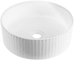 INVENA Umywalka nablatowa GLAMOUR okrągła biały połysk CE-63-001-C