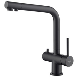 Blue Water Crystal Czarny mat Czterodrożna bateria kuchenna