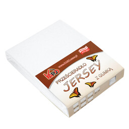 KARO Prześcieradło jersey z gumką 90x200 białe 001