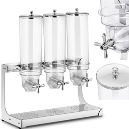 Dozownik dyspenser do płatków ryżu cukierków przezroczysty potrójny