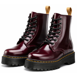 DR MARTENS BORDOWE LAKIEROWANE GLANY Z ŻÓŁTYM OBSZYCIEM