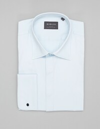 koszula mozza 00488 na spinki błękit slim fit