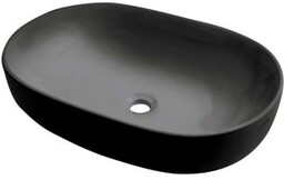 INVENA Umywalka nablatowa KORFU owalna czarna CE-34-005-C