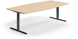 Stół konferencyjny QBUS, kształt łodzi, 2400x1200 mm, rama