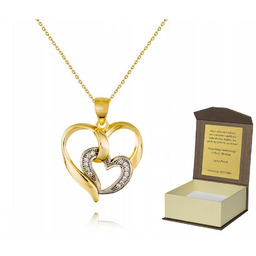 Złoty łańcuszek złocony 40cm SERCE dedykacja A4H2