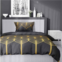 Pościel satynowa 140x200 Home Satin 41 czarna złota