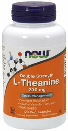NOW Double Strength L-Theanine 200mg Suplement diety, 120