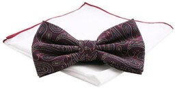 Mucha CHATTIER z Białą Poszetką - Bordo