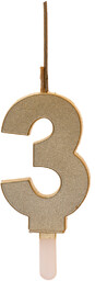 Świeczka cyferka złota z zimnym ogniem - 3