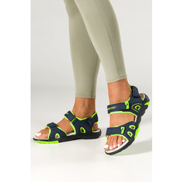 Granatowe sandały damskie sportowe na rzep bieżnikowana podeszwa