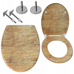 Deska Wc Klozetowa Sedesowa Wolnoopadająca Nadruk Wood Drewno