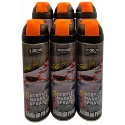 Spray Farba Geodezyjna /leśna 6 sztuk Pomarańczowy