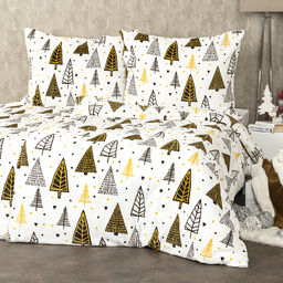 4Home Świąteczna pościel mikroflanela Nordic Tree, 140 x