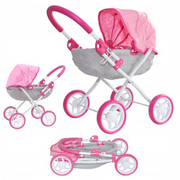 Wózek dla lalek zabawka głęboki z gondolą Dori