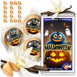 CIASTECZKA Z WRÓŻBĄ Halloween Magia Podziękowania dla Gości