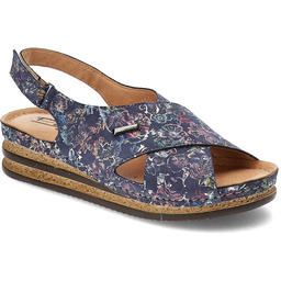 Pollonus Granatowe Sandały Skórzane Buty