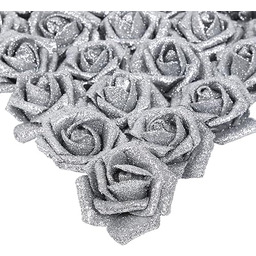 IPOPU AONELAS Sztuczne kwiaty, 25 szt. piankowe brokatowe