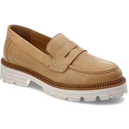 Venezia Brązowe Mokasyny Wygodne Skórzane Buty