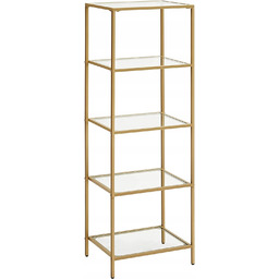Regał Słupek szklane półki metal art deco glamour