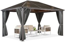 Pawilon Milos 3x4m z zasłonami Garden Point szary
