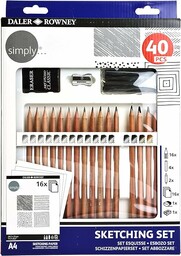 Daler Rowney Ołówek do szkicowania, 40-częściowy zestaw, różne