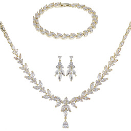 Komplet złotej biżuterii ślubnej cyrkonia sześcienna, złota CANDE