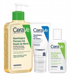 CeraVe Zestaw Olejek Nawilżający Pieniący Się 236ml, Krem