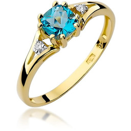 Złoty pierścionek Topaz 0,70ct żółte złoto pr. 585